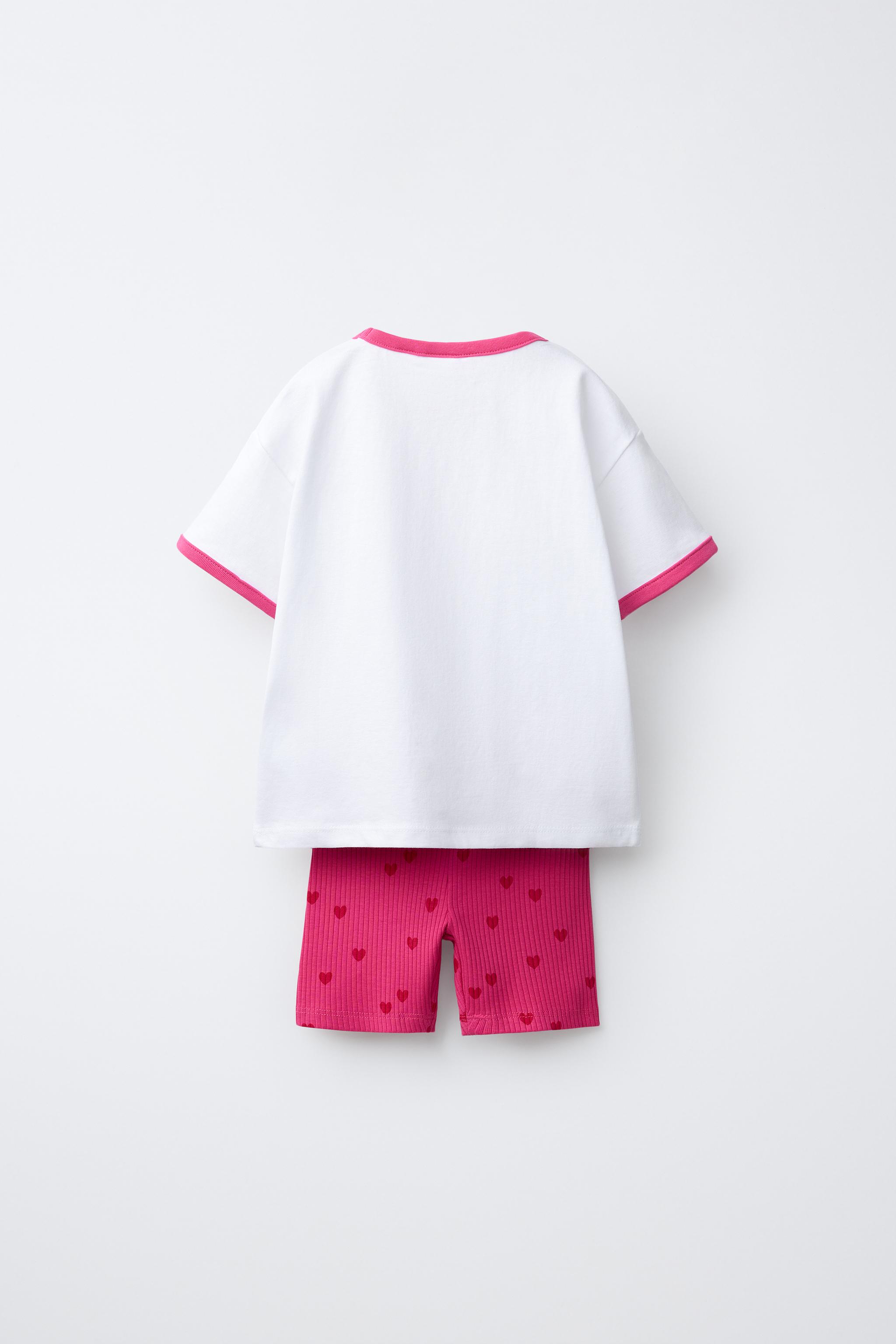 HEART T-SHIRT AND CYCLING SHORTS SET